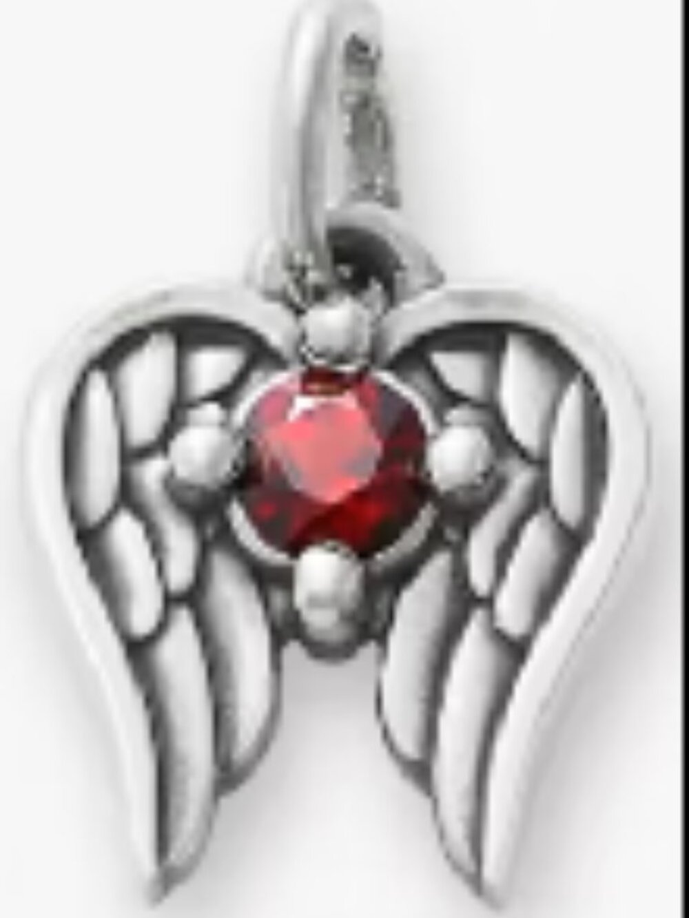 James Avery Garnet (January) Angel Wings Birthstone Charm